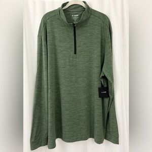 01.ALGO Green Long Sleeve Mock Neck Performance Merino Wool Mix Shirt XXL NWT